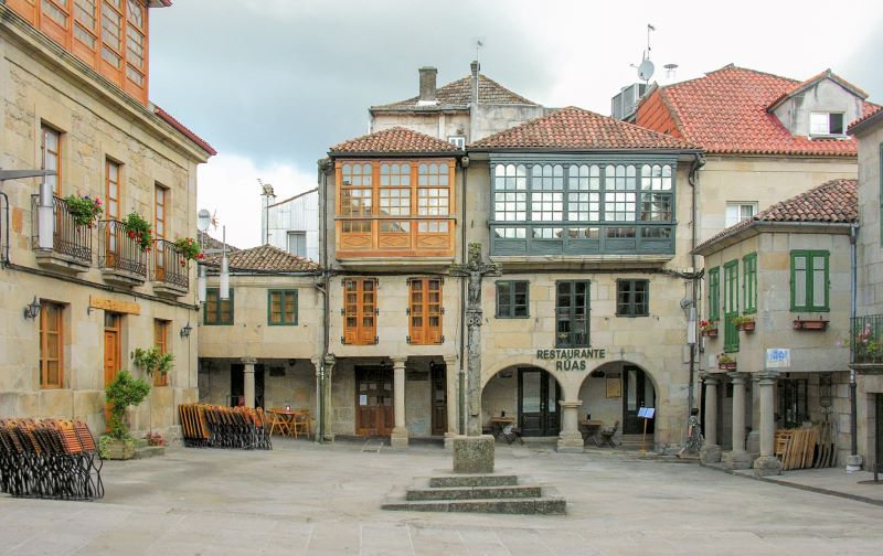 Imagem da Praça da Lenha de Pontevedra, ex libris da cidade