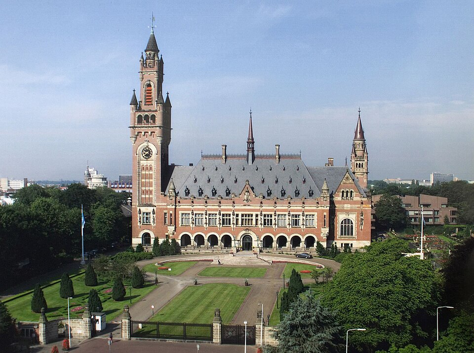 imagem aérea do Palácio da Corte Internacional Justiça