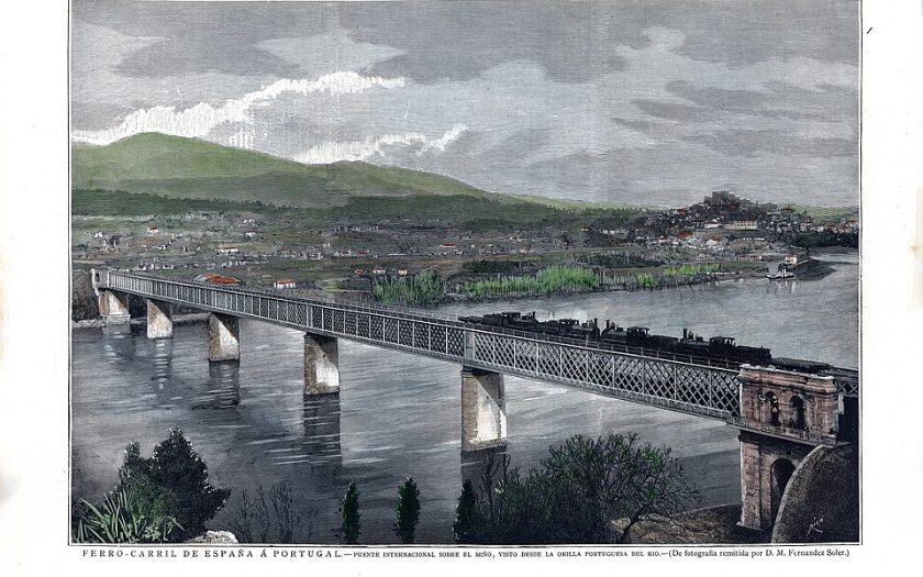 litografia da ponte de Tui-Valença