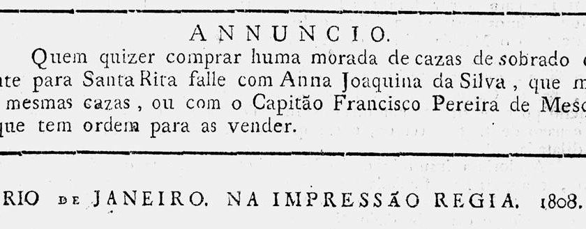 1º anúncio do Brasil - 1808