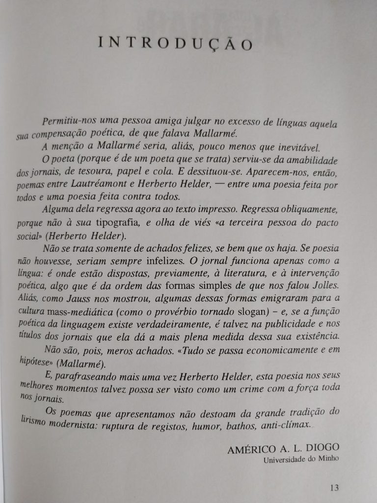 Prólogo do livro " A ansiedade da Influência"