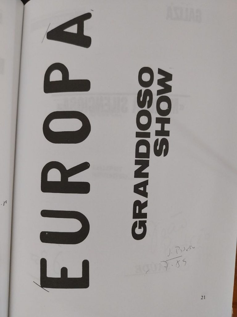 Poema "Europa grandioso show"