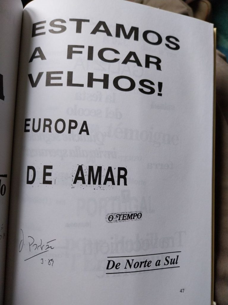 Poema "estamos a ficar velhos Europa"