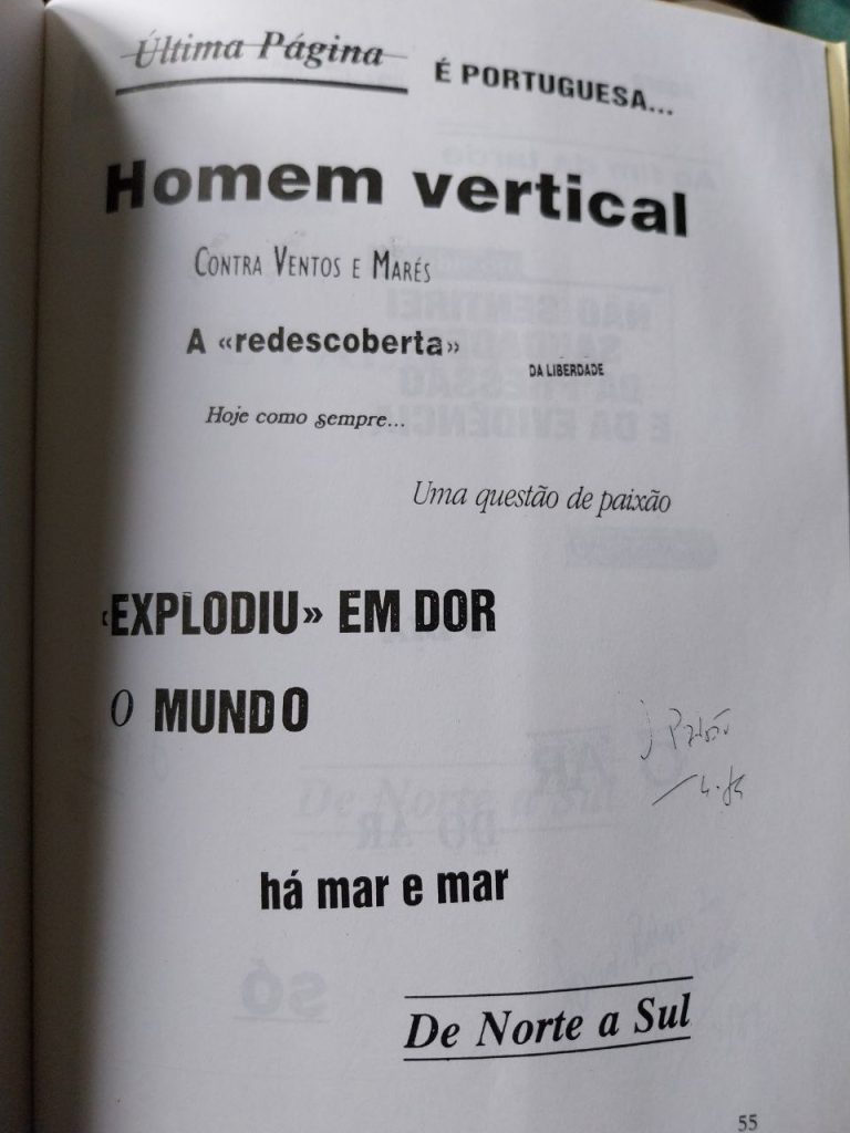 Poema "explodiu em dor o mundo"