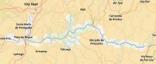 alto douro vinhateiro no mapa