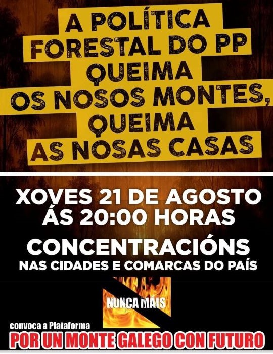 cartaz da plataforma por um monte galego com futuro