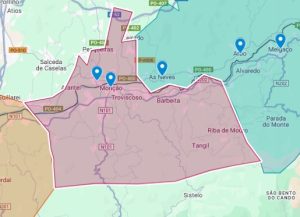 Mapa de Monção-AsNeves, localização geográfica