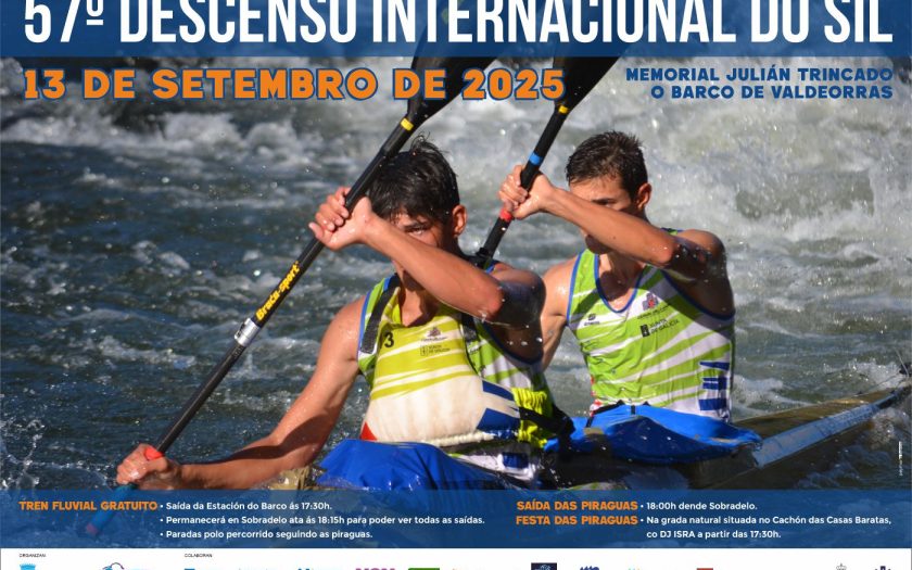 Cartaz do descendo do Sil 2025 com dois despotitas a fazer canoagem