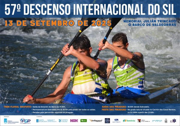 Cartaz do descendo do Sil 2025 com dois despotitas a fazer canoagem