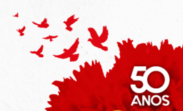 pombas vermelhas a sair voando de um cravo