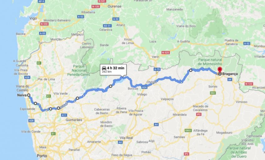 Imagem do maps de google com o trajeto