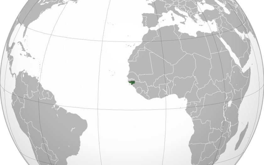 localização da Guiné Bissau num mapa político