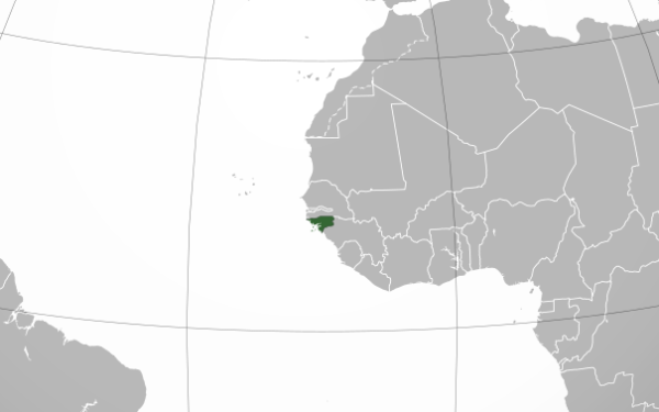 localização da Guiné Bissau num mapa político