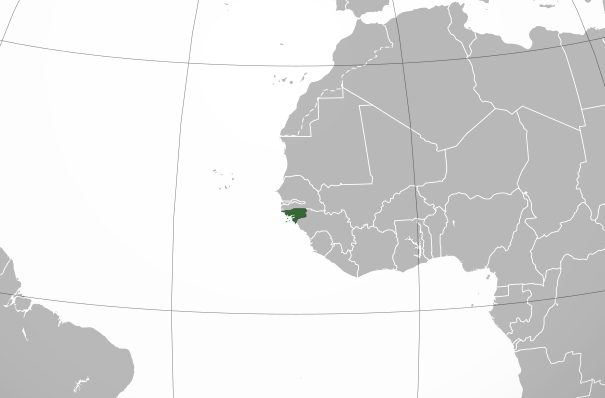 localização da Guiné Bissau num mapa político
