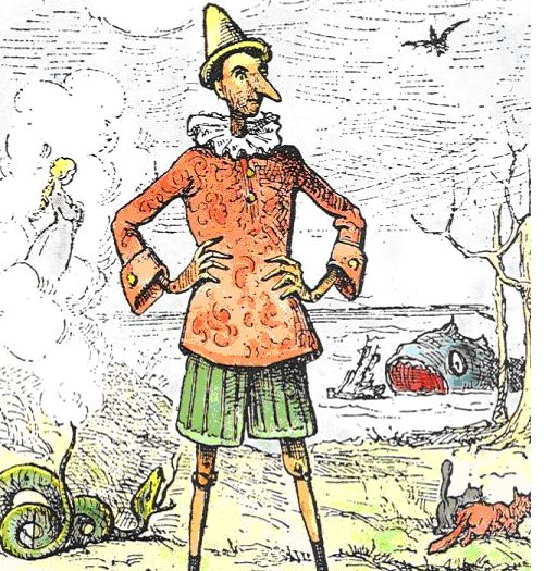 Pinóquio num desenho antigo