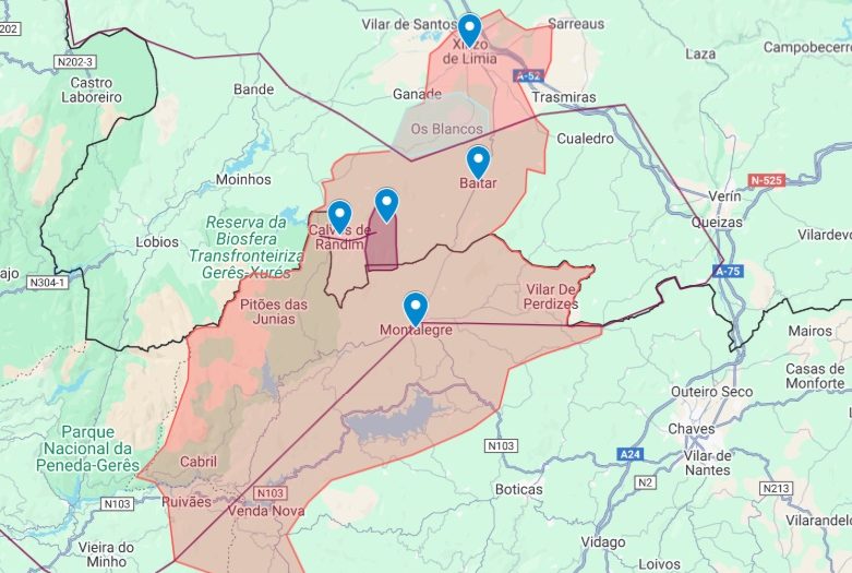 imagem da zona num mapa político