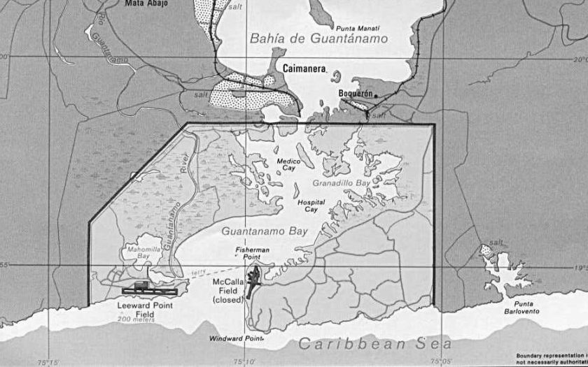 mapa a PB da Baia de Guantanamo