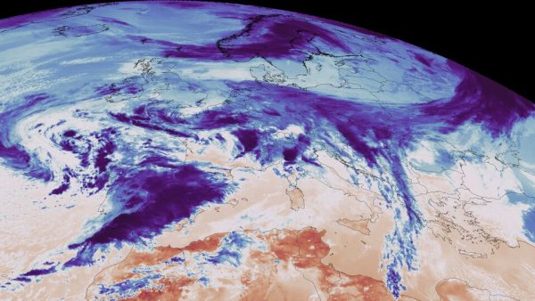 imagem satélite das temperaturas da Europa